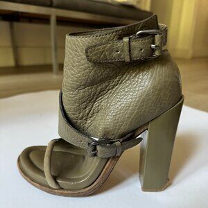 Alexander wang High Heel Leather Sandals Shaki Green Size 37